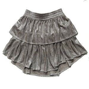 IRO Metallic Silver Mini Skirt